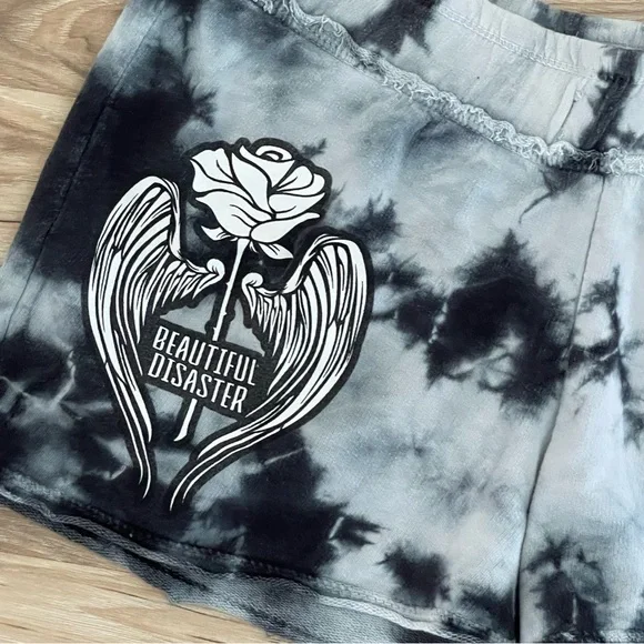 Beautiful Disaster Women's Black and White Pajama Shorts - Picture 2 of 6